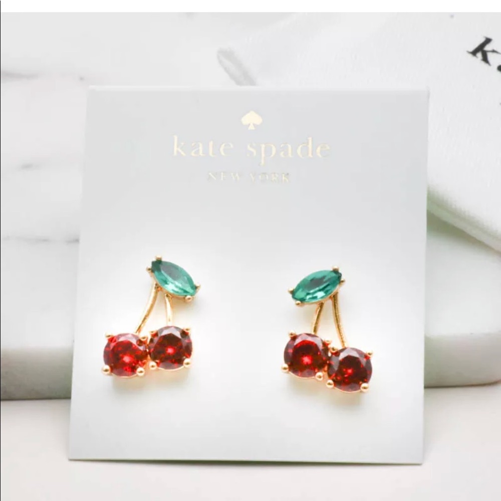 NWT Kate Spade Ma Cherie Cherry Crystal Studs 🍒